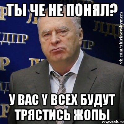 Ты че не понял? У вас y всех будут трястись жопы, Мем Хватит это терпеть (Жириновский)