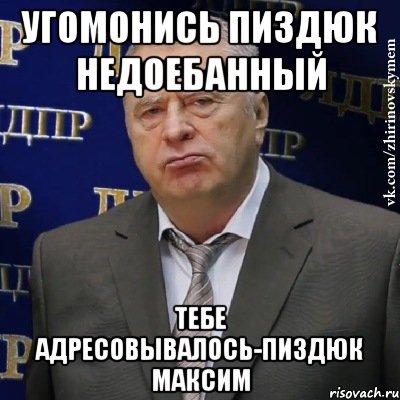 угомонись пиздюк недоебанный тебе адресовывалось-пиздюк Максим, Мем Хватит это терпеть (Жириновский)