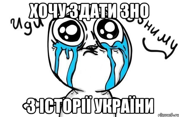 хочу здати зно З Історії України, Мем Иди обниму