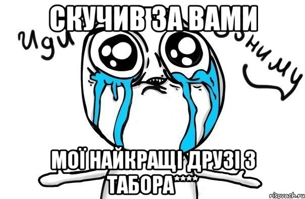 Скучив за вами Мої найкращі друзі з табора****, Мем Иди обниму