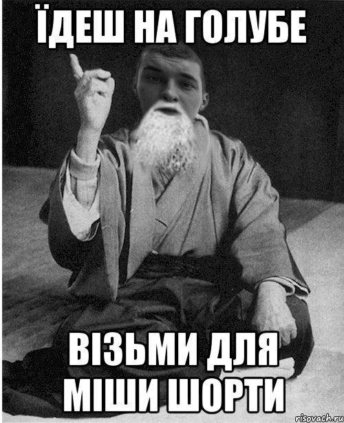 Їдеш на голубе візьми для Міши шорти