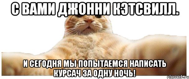 С вами Джонни Кэтсвилл. И сегодня мы попытаемся написать курсач за одну ночь!, Мем   Кэтсвилл