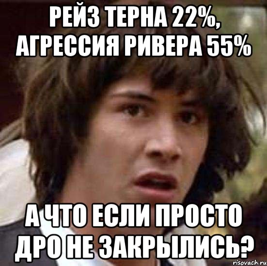 рейз терна 22%, агрессия ривера 55% А что если просто дро не закрылись?, Мем А что если (Киану Ривз)