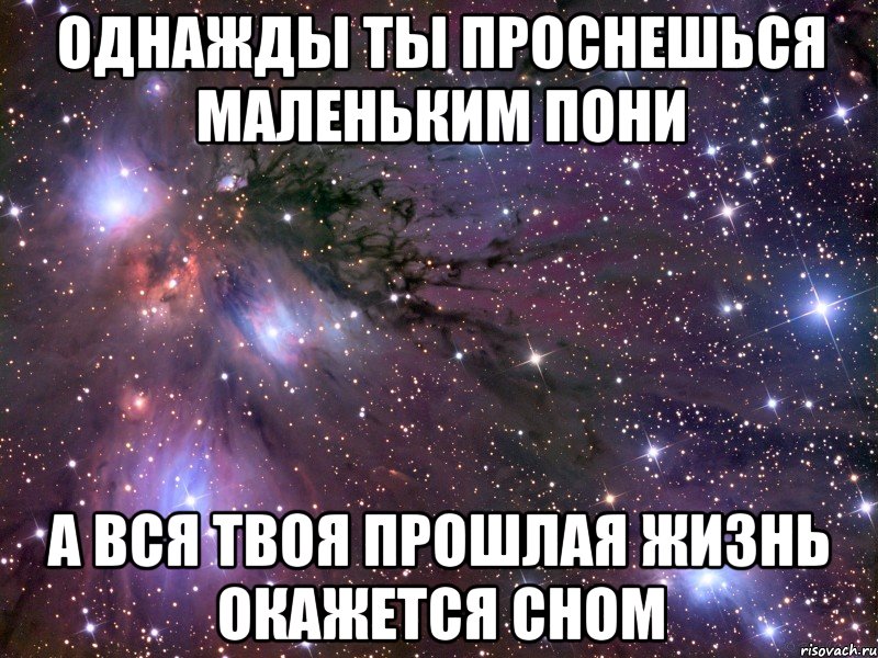 Однажды ты проснешься маленьким пони а вся твоя прошлая жизнь окажется сном, Мем Космос