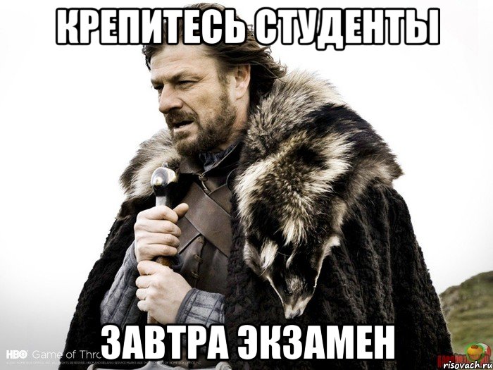 КРЕПИТЕСЬ СТУДЕНТЫ ЗАВТРА ЭКЗАМЕН, Мем Зима близко крепитесь (Нед Старк)