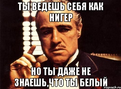 Ты ведешь себя как Нигер Но ты даже не знаешь,что ты белый, Мем крестный отец