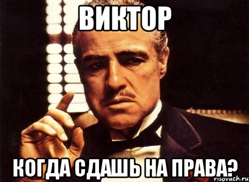 ВИКТОР когда сдашь на права?, Мем крестный отец