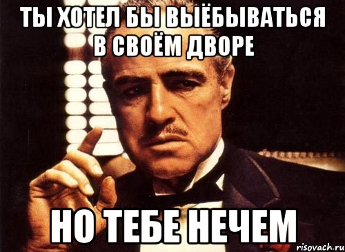 Ты хотел бы выёбываться в своём дворе Но тебе нечем, Мем крестный отец