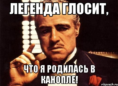 легенда глосит, что я родилась в канопле!, Мем крестный отец