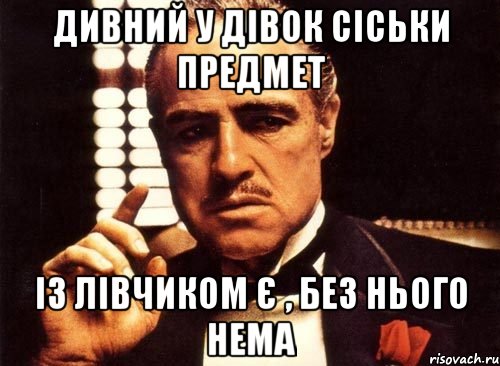 Дивний у дівок сіськи предмет Із лівчиком є , без нього нема, Мем крестный отец