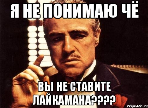 я не понимаю чё вы не ставите лайкамана????, Мем крестный отец