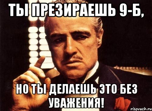 Ты презираешь 9-Б, но ты делаешь это без уважения!, Мем крестный отец