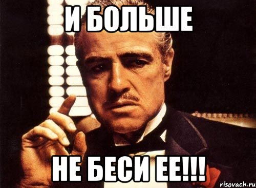 и больше НЕ БЕСИ ЕЕ!!!, Мем крестный отец