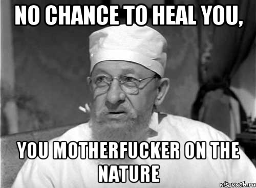 no chance to heal you, you motherfucker on the nature, Мем Профессор Преображенский