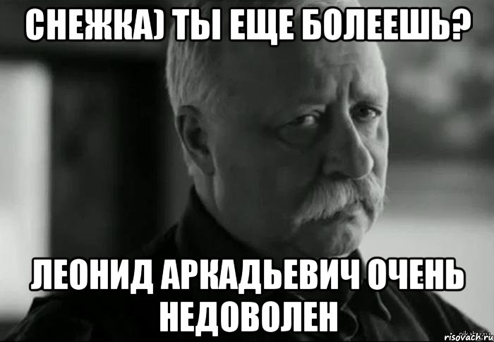 СНЕЖКА) ТЫ ЕЩЕ БОЛЕЕШЬ? ЛЕОНИД АРКАДЬЕВИЧ ОЧЕНЬ НЕДОВОЛЕН, Мем Не расстраивай Леонида Аркадьевича