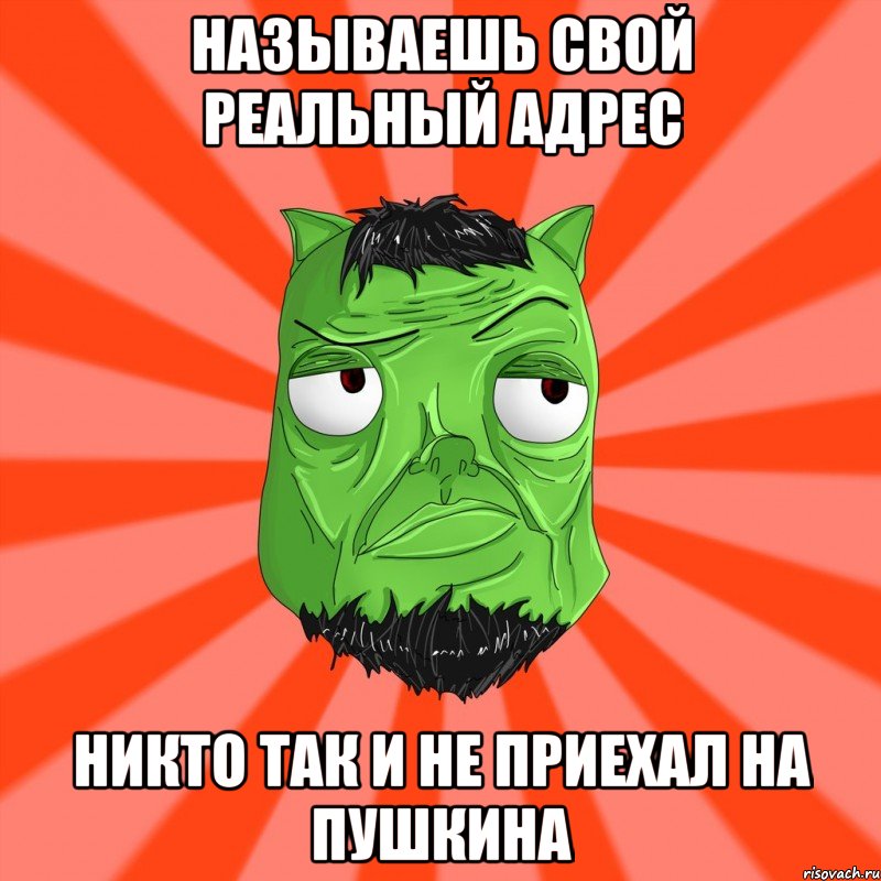 Называешь свой реальный адрес никто так и не приехал на пушкина, Мем Лицо Вольнова когда ему говорят