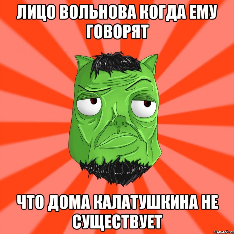 Лицо Вольнова когда ему говорят Что дома калатушкина не существует, Мем Лицо Вольнова когда ему говорят