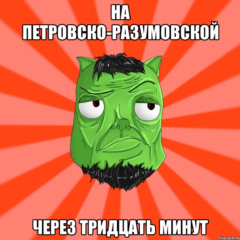 НА ПЕТРОВСКО-РАЗУМОВСКОЙ ЧЕРЕЗ ТРИДЦАТЬ МИНУТ, Мем Лицо Вольнова когда ему говорят