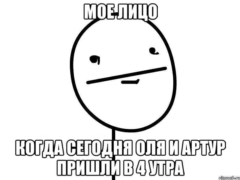 мое лицо когда сегодня Оля и Артур пришли в 4 утра, Мем Покерфэйс