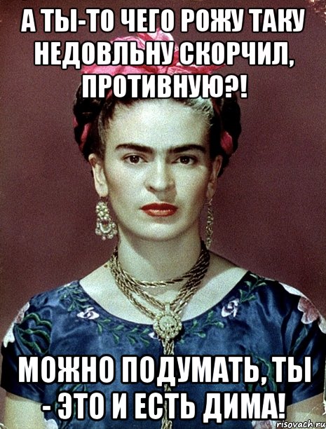 А ты-то чего рожу таку недовльну скорчил, противную?! Можно подумать, ты - это и есть Дима!