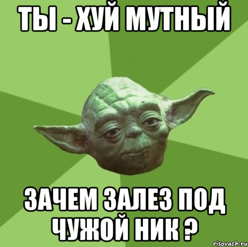 Ты - хуй мутный Зачем залез под чужой ник ?, Мем Мастер Йода