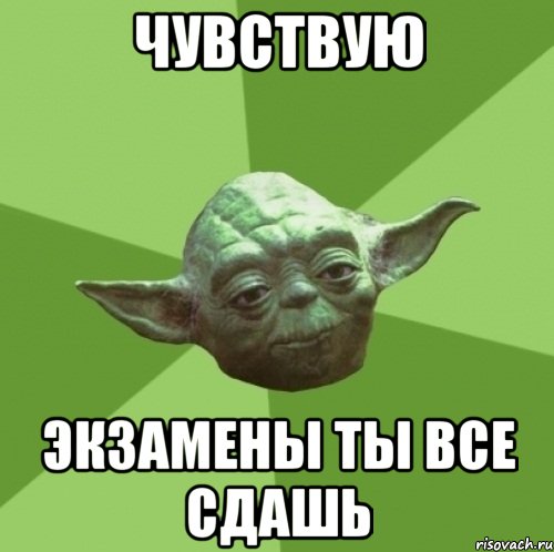 чувствую экзамены ты все сдашь, Мем Мастер Йода