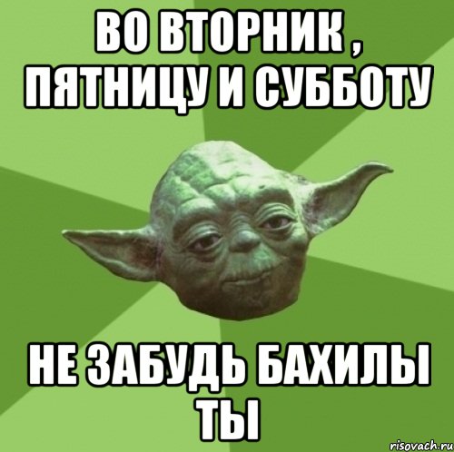 Во вторник , пятницу и субботу Не забудь бахилы ты, Мем Мастер Йода