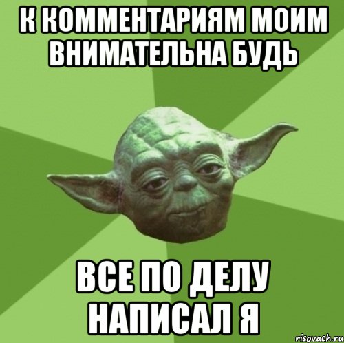 К комментариям моим внимательна будь Все по делу написал я, Мем Мастер Йода