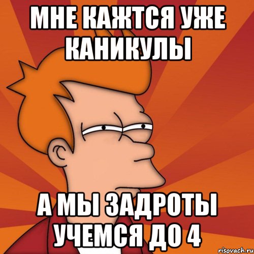 мне кажтся уже каникулы а мы задроты УЧЕМСЯ ДО 4, Мем Мне кажется или (Фрай Футурама)