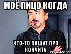 Моё лицо когда что-то пишут про кончиту