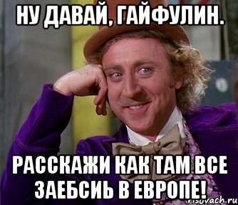 Ну давай, Гайфулин. Расскажи как там все заебсиь в Европе!, Мем мое лицо