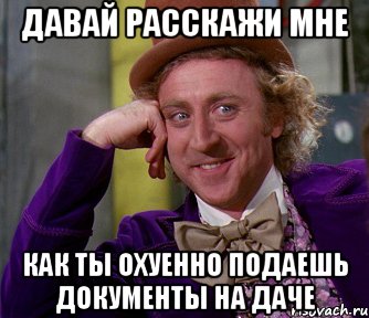 давай расскажи мне как ты охуенно подаешь документы на даче, Мем мое лицо