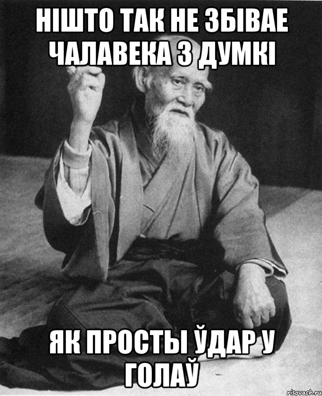 НІШТО ТАК НЕ ЗБІВАЕ ЧАЛАВЕКА З ДУМКІ ЯК ПРОСТЫ ЎДАР У ГОЛАЎ, Мем Монах-мудрец (сэнсей)