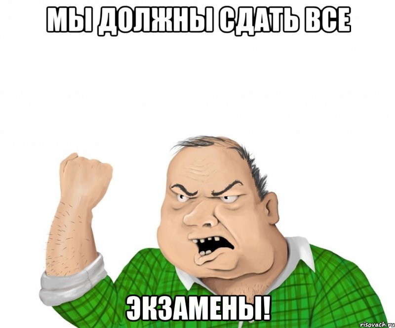 Мы должны сдать все экзамены!, Мем мужик