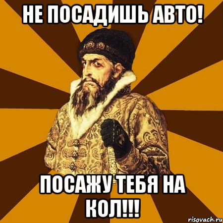 НЕ ПОСАДИШЬ АВТО! ПОСАЖУ ТЕБЯ НА КОЛ!!!, Мем Не царское это дело