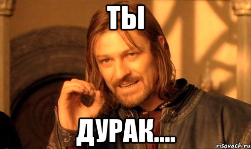Ты дурак...., Мем Нельзя просто так взять и (Боромир мем)