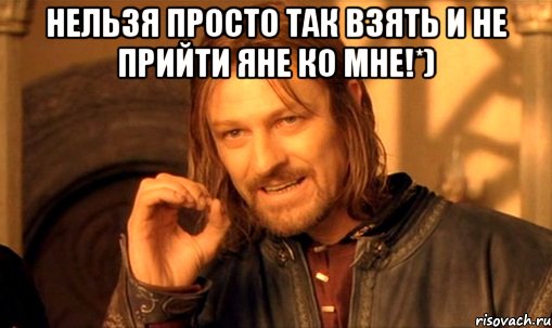 Нельзя просто так взять и не прийти Яне ко мне!*) , Мем Нельзя просто так взять и (Боромир мем)