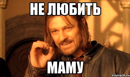 не любить МАМУ, Мем Нельзя просто так взять и (Боромир мем)