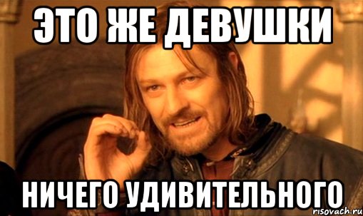 это же девушки ничего удивительного, Мем Нельзя просто так взять и (Боромир мем)