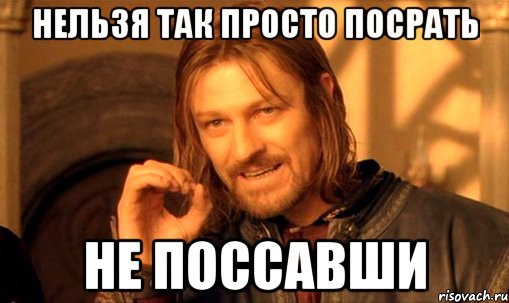 нельзя так просто посрать не поссавши, Мем Нельзя просто так взять и (Боромир мем)