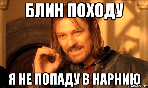 блин походу я не попаду в НАРНИЮ, Мем Нельзя просто так взять и (Боромир мем)