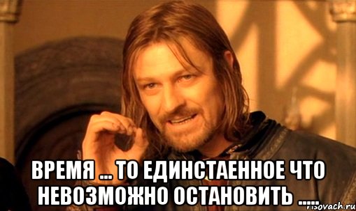  Время ... то единстаенное что невозможно остановить ....., Мем Нельзя просто так взять и (Боромир мем)