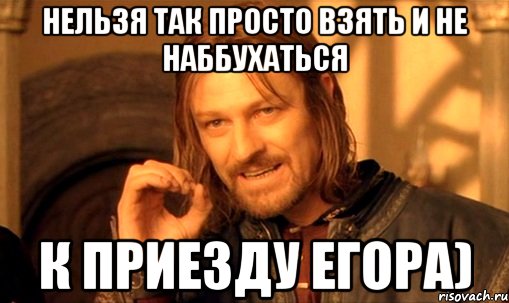 Нельзя так просто взять и не наббухаться к приезду Егора), Мем Нельзя просто так взять и (Боромир мем)