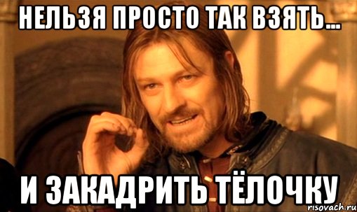 Нельзя просто так взять... И закадрить тёлочку, Мем Нельзя просто так взять и (Боромир мем)