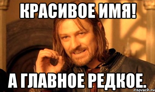 Красивое имя! А главное редкое., Мем Нельзя просто так взять и (Боромир мем)