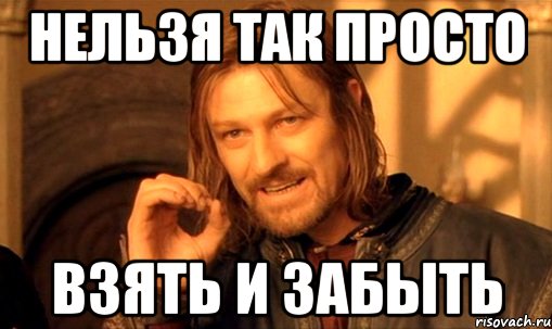 Нельзя так просто взять и забыть, Мем Нельзя просто так взять и (Боромир мем)