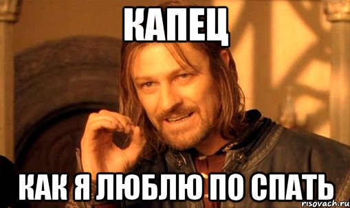 Капец как я люблю по спать, Мем Нельзя просто так взять и (Боромир мем)