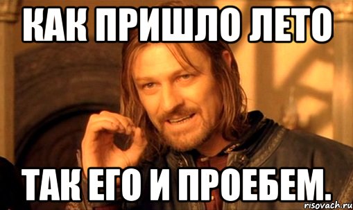 Как пришло лето Так его и проебем., Мем Нельзя просто так взять и (Боромир мем)