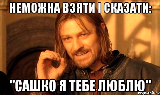 неможна взяти і сказати: "Сашко я тебе люблю", Мем Нельзя просто так взять и (Боромир мем)