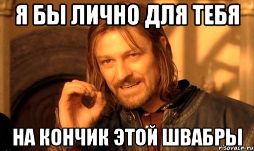 я бы лично для тебя на кончик этой швабры, Мем Нельзя просто так взять и (Боромир мем)